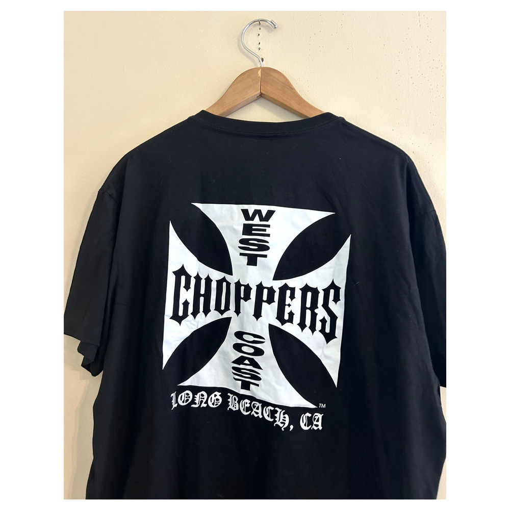 y2k Black White West Coast Choppers Long Beach California T-shirt Men's 3XL XXXL
